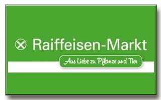 Ein grün-weißes Logo mit der Aufschrift raffiesenmarkt.