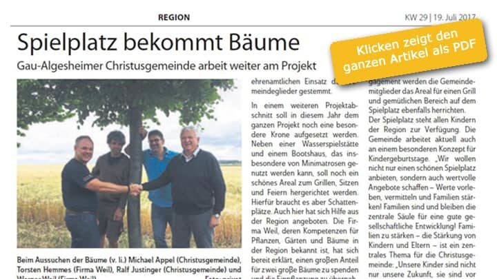 Eine Zeitung mit einem Bild von einem Mann und einer Frau, die sich die Hände schütteln.